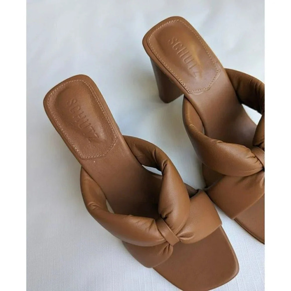 Schutz Fairy High Women's Slip On Strappy Heel Sandals Brown Size 7 (MSRP $128) - Picture 4 of 7
